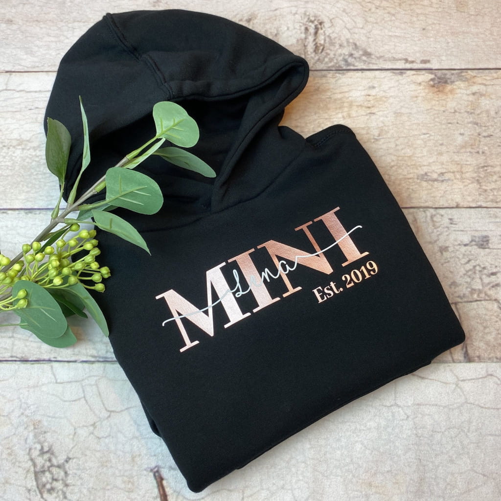 Mini Partnerlook Hoodie mit Name und Geburtsjahr