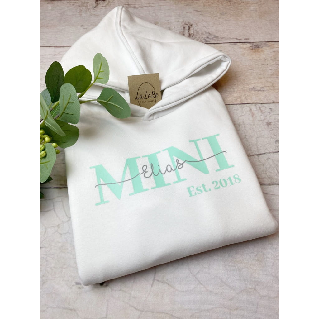 Mini Partnerlook Hoodie mit Name und Geburtsjahr