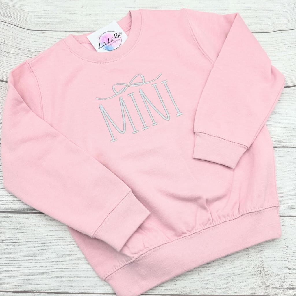 Mini Sweatshirt mit Schleifen Stickerei – Für den perfekten Partnerlook - lalebecreations.de