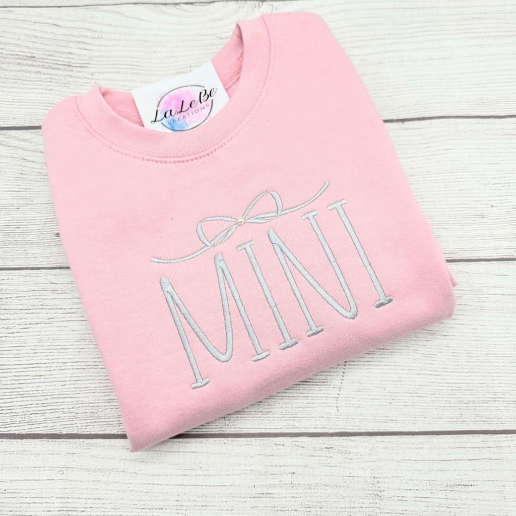 Mini Sweatshirt mit Schleifen Stickerei – Für den perfekten Partnerlook - lalebecreations.de