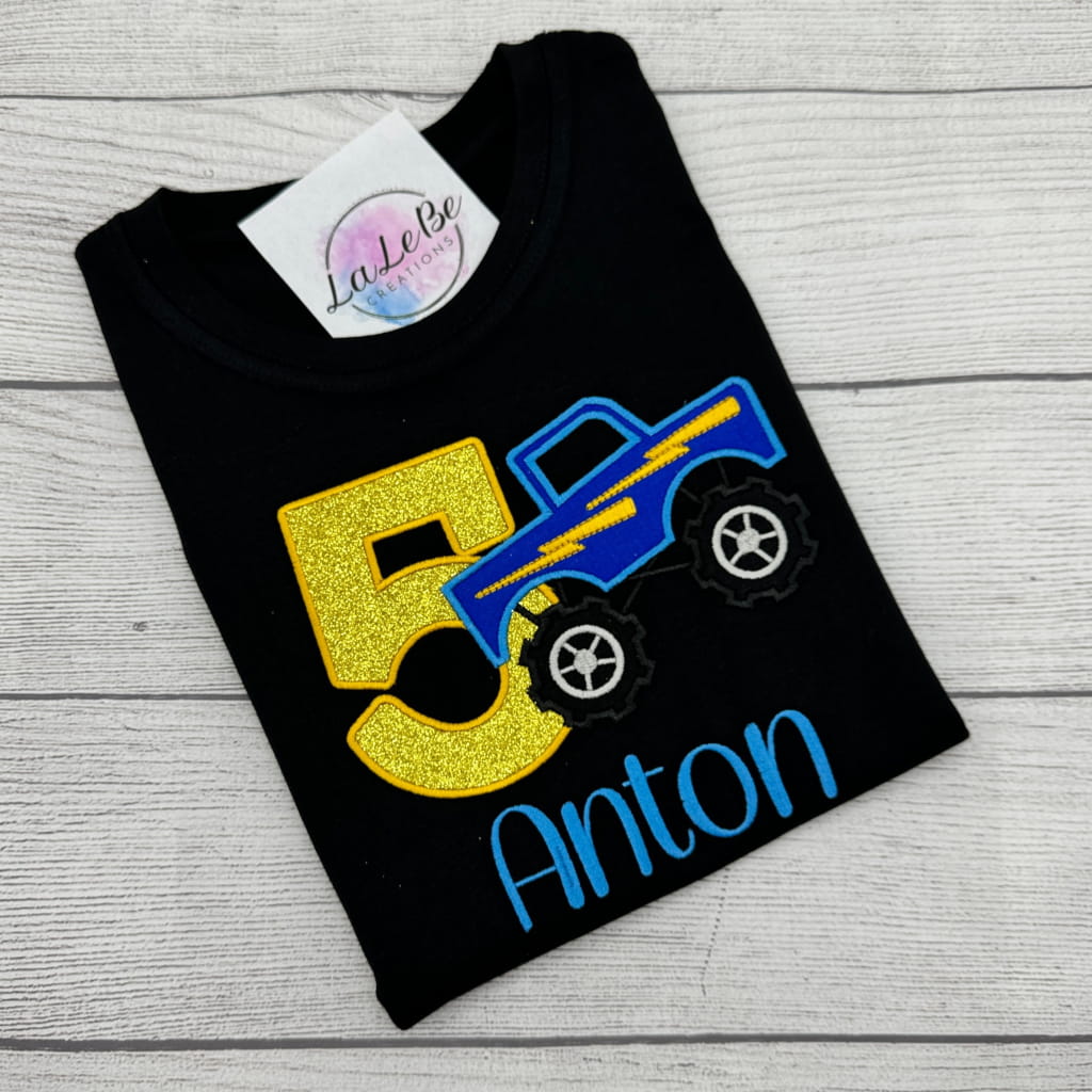 Personalisiertes Monster Truck Geburtstagsshirt für Jungen