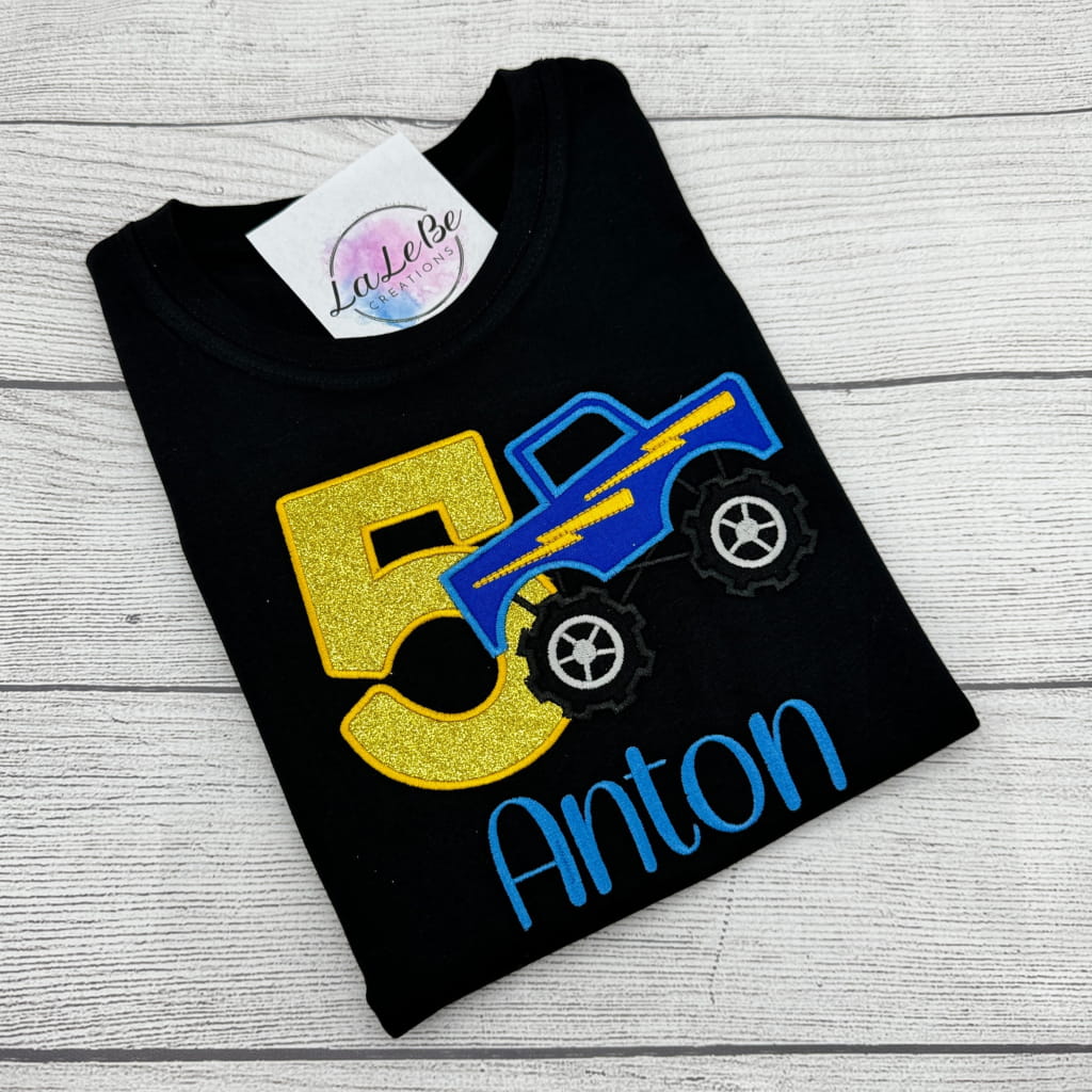 Personalisiertes Monster Truck Geburtstagsshirt für Jungen
