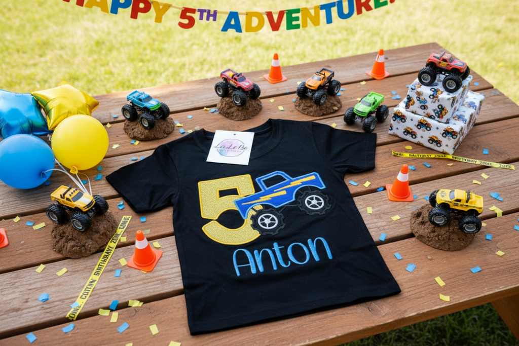Personalisiertes Monster Truck Geburtstagsshirt für Jungen