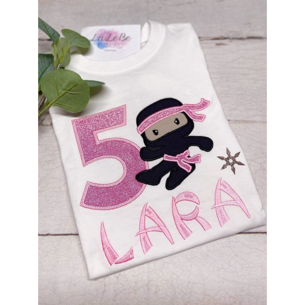 Ninja Personalisiertes Geburtstagsshirt für Mädchen - lalebecreations.de