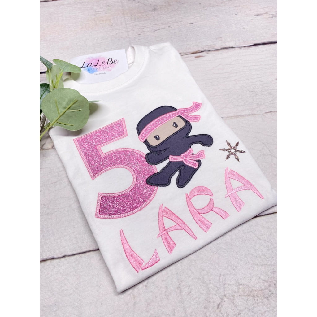 Ninja Personalisiertes Geburtstagsshirt für Mädchen - lalebecreations.de