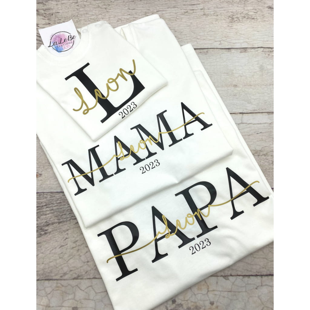 Partnerlook Mom Dad Mini T-Shirt - lalebecreations.de