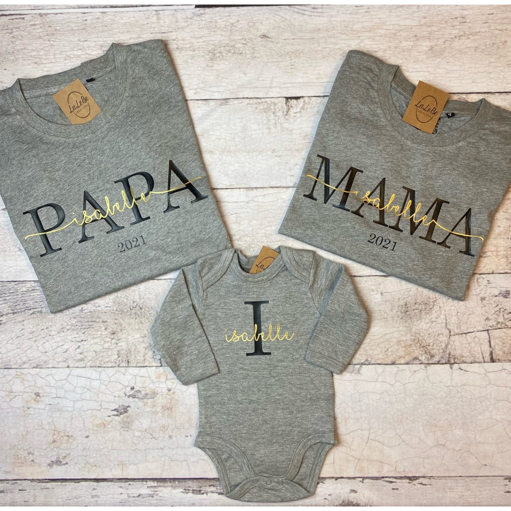 Partnerlook Mom Dad Mini T-Shirt - lalebecreations.de