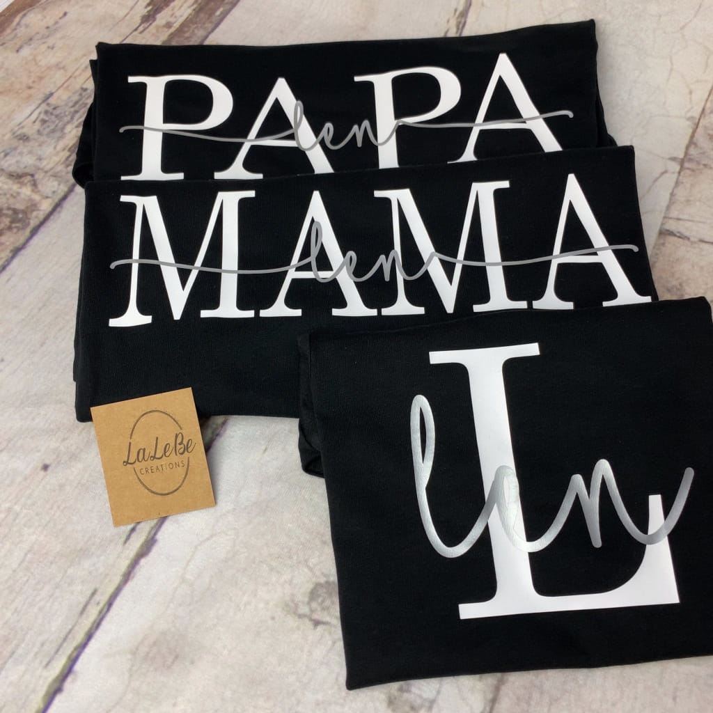 Partnerlook Mom Dad Mini T-Shirt - lalebecreations.de