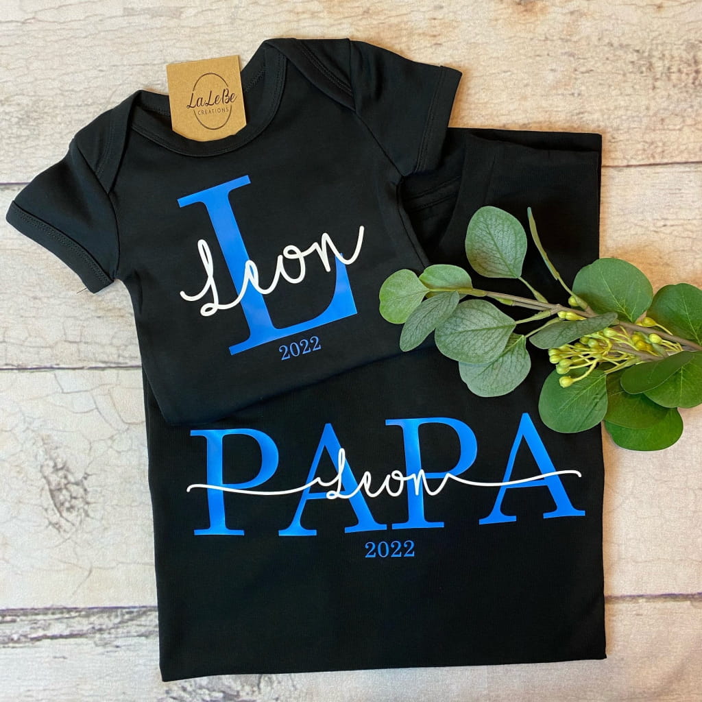 Partnerlook Mom Dad Mini T-Shirt 0-3 Monate / Babybody