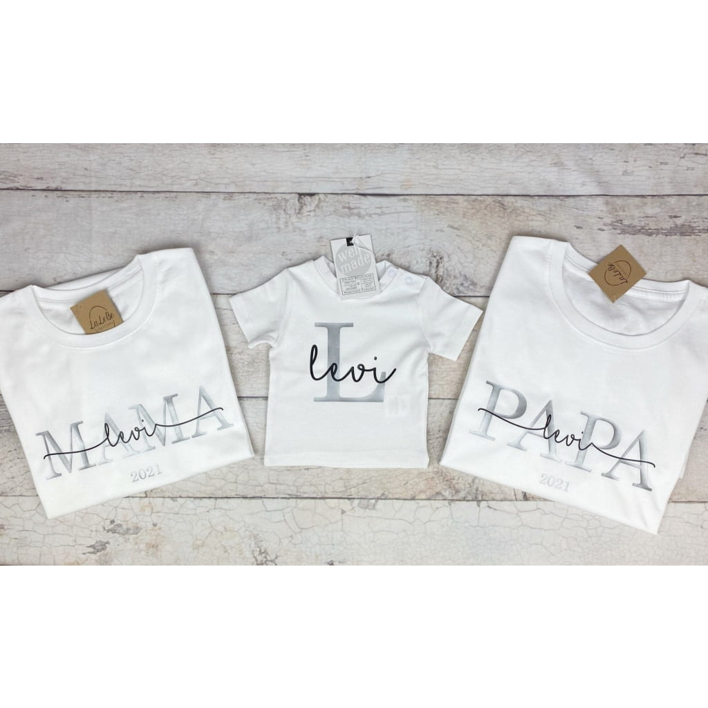 Partnerlook Mom Dad Mini T-Shirt - lalebecreations.de