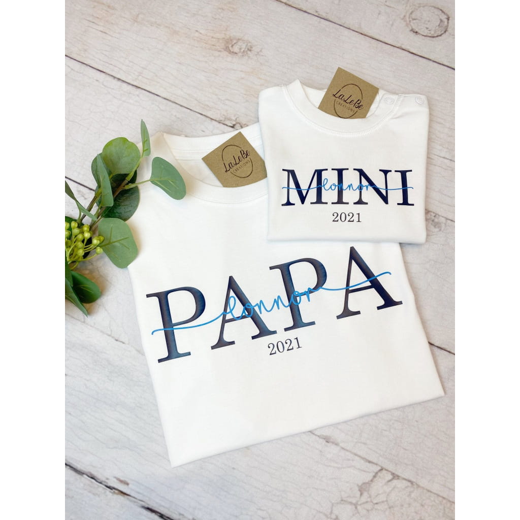 Partnerlook Mom Dad Mini T-Shirt 0-3 Monate / Babybody