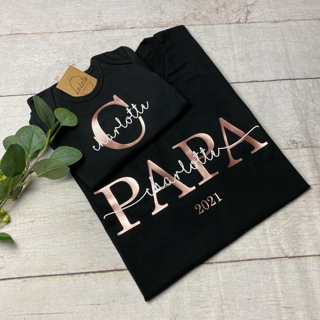 Partnerlook Mom Dad Mini T-Shirt - lalebecreations.de