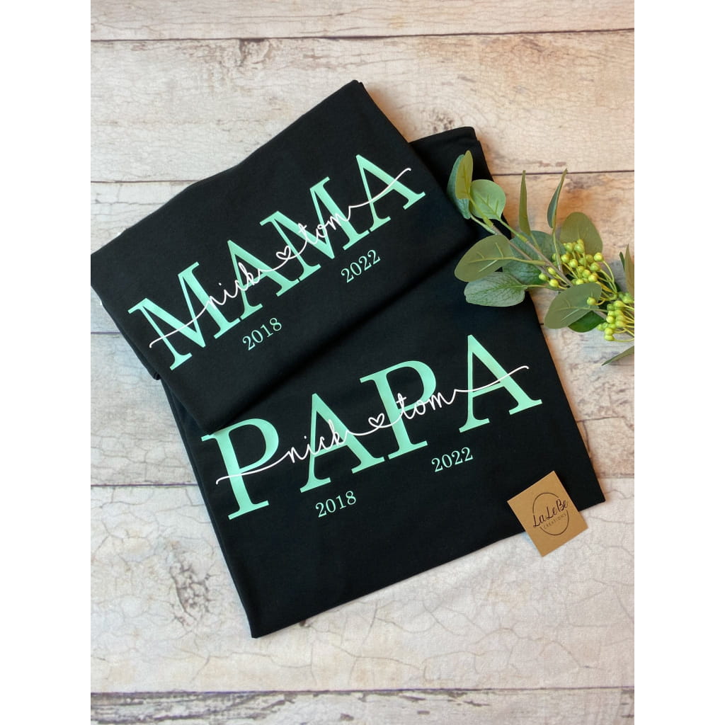 Partnerlook Mom Dad Mini T-Shirt - lalebecreations.de