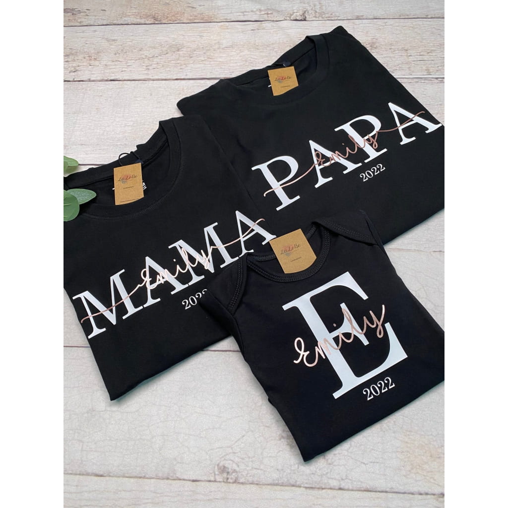 Partnerlook Mom Dad Mini T-Shirt - lalebecreations.de