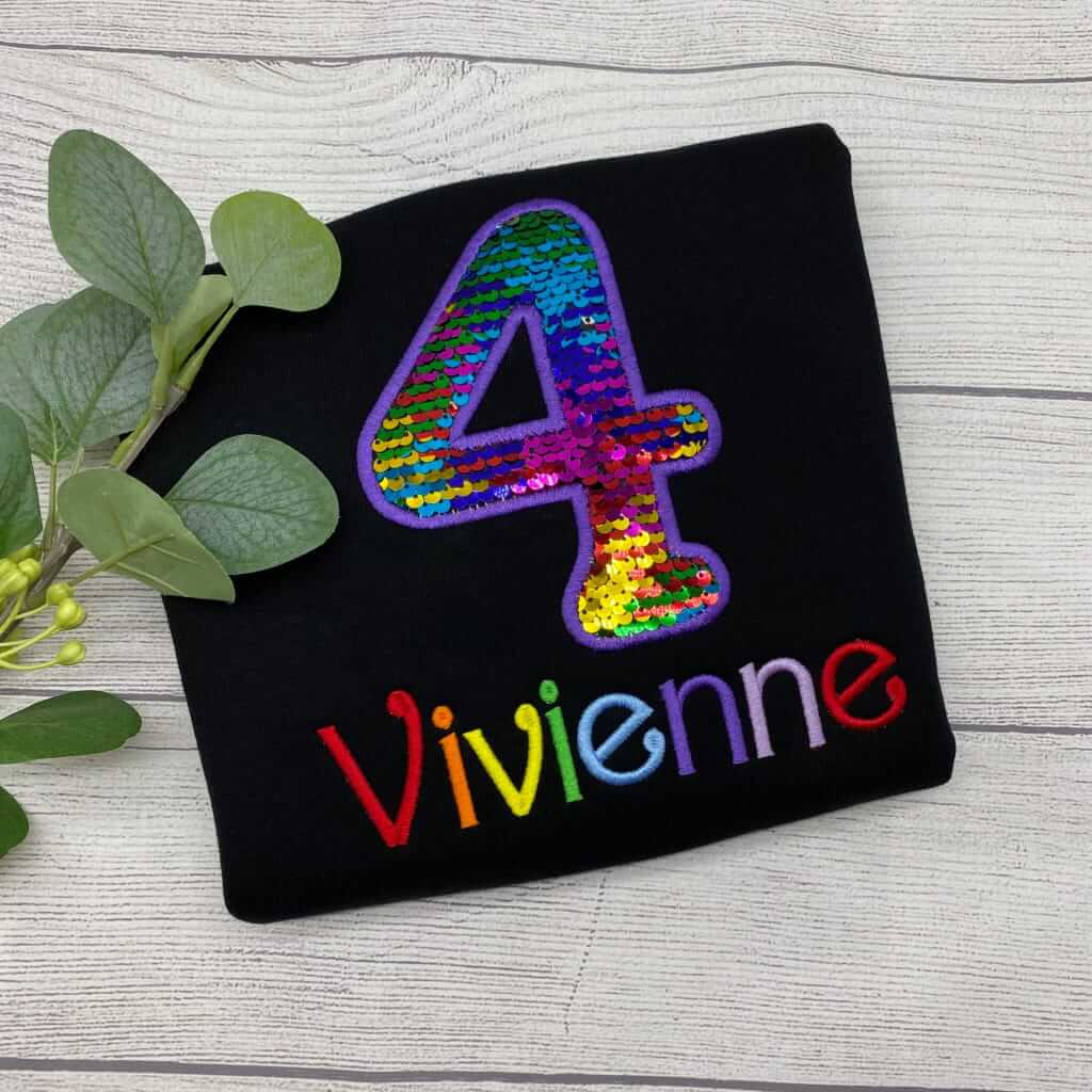 Personalisierbares Geburtstags-T-Shirt für Mädchen