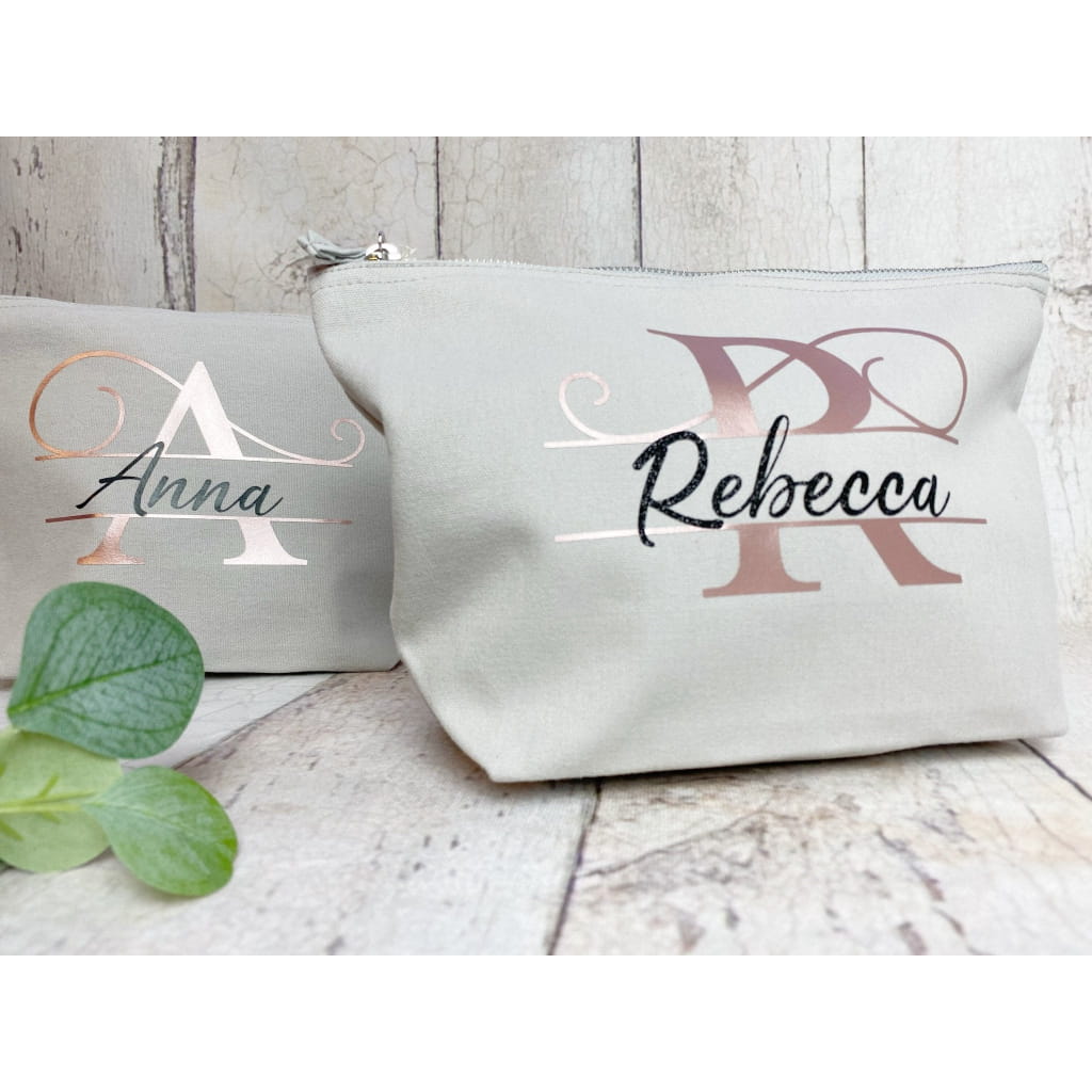 Personalisierte Kosmetiktasche für Mama und Oma Grau / S