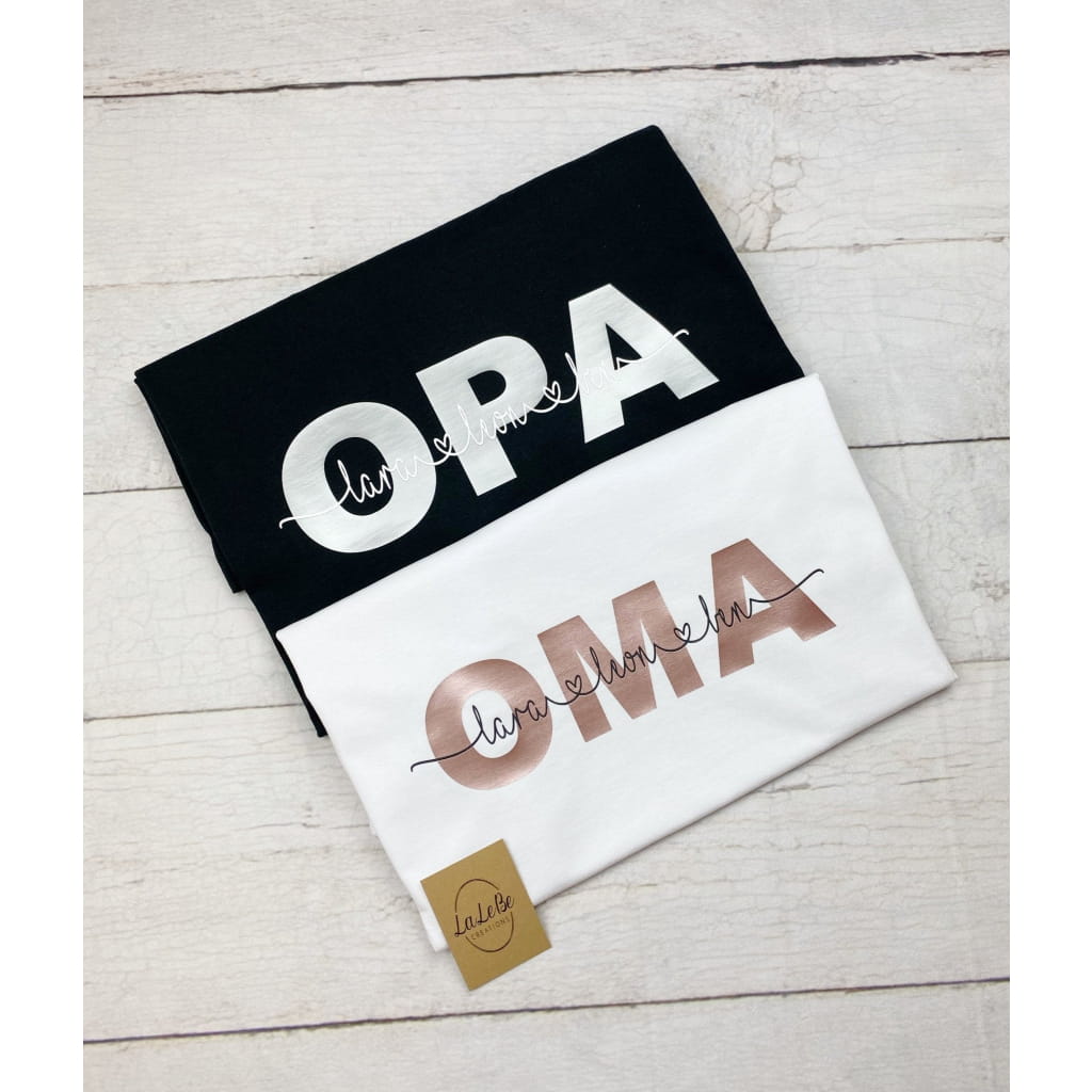 Personalisierte Oma & Opa Partnerlook T-Shirts