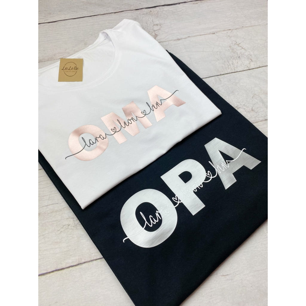 Personalisierte Oma & Opa Partnerlook T-Shirts - lalebecreations.de