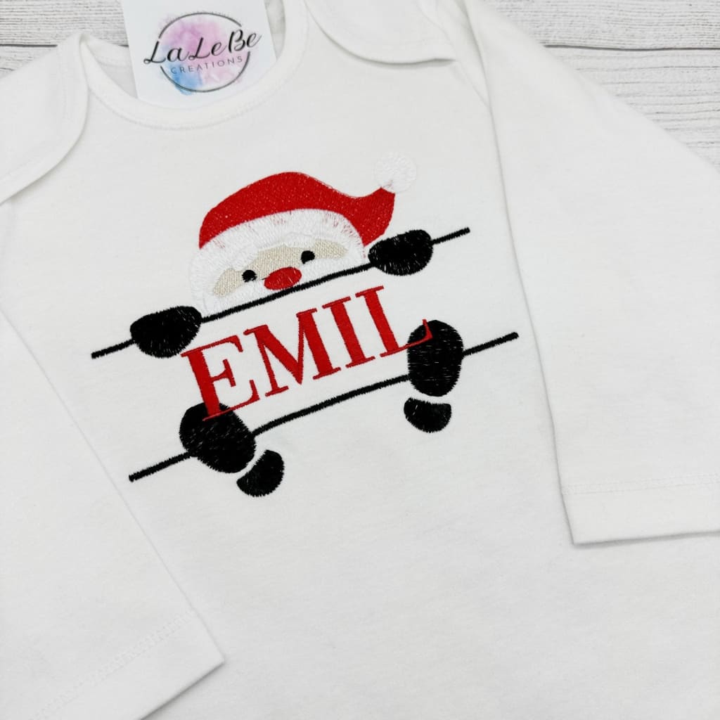 Personalisierter Bio - Baumwolle Weihnachtsmann - Body - lalebecreations.de