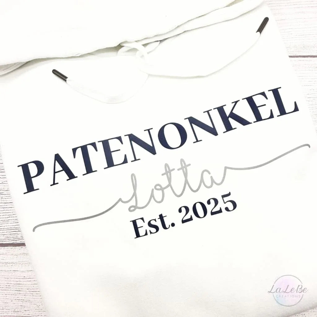 Personalisierter Hoodie für Patenonkel oder Patentante Weiß