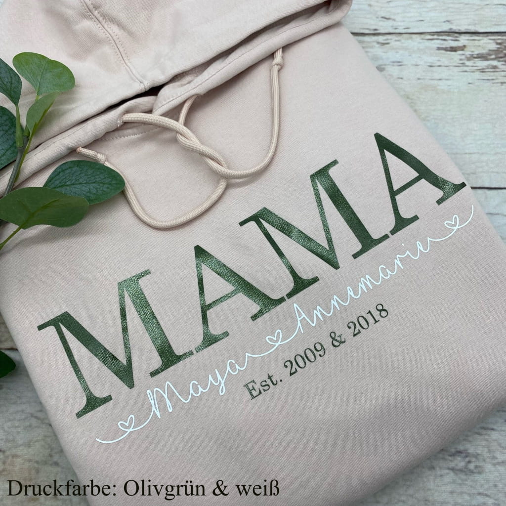 Personalisierter MAMA Hoodie mit Kindernamen