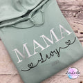 Personalisierter MAMA Hoodie mit Kindernamen / Salbei / XS