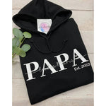 Personalisierter Papa Hoodie mit Kindernamen und Jahreszahl - lalebecreations.de