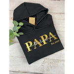 Personalisierter Papa Hoodie mit Kindernamen und Jahreszahl - lalebecreations.de