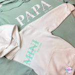 Personalisierter Papa Hoodie mit Kindernamen und Jahreszahl - lalebecreations.de