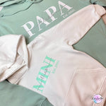 Personalisierter Papa Hoodie mit Kindernamen und Jahreszahl - lalebecreations.de
