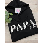 Personalisierter Papa Hoodie mit Kindernamen und Jahreszahl - lalebecreations.de