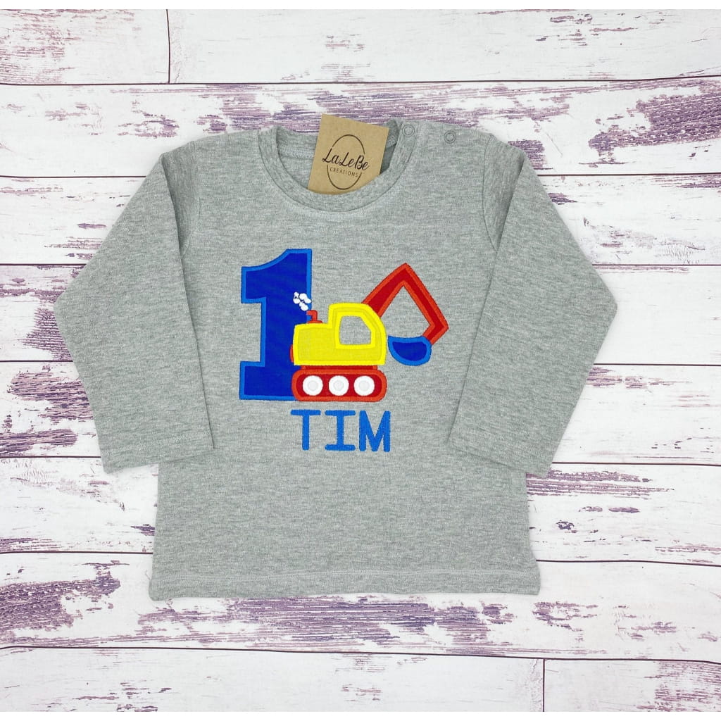 Personalisiertes Bagger Geburtstags-T-Shirt