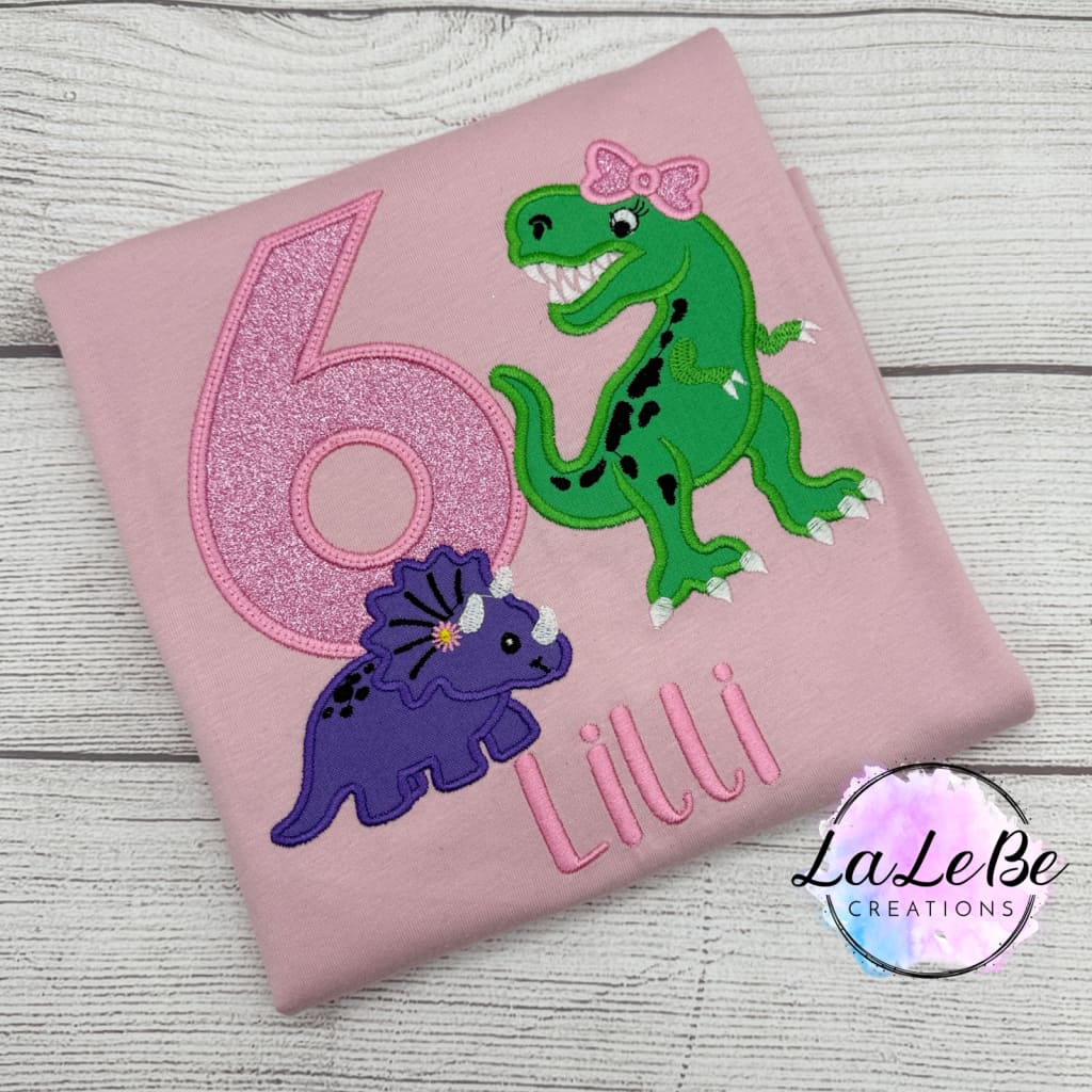 Personalisiertes Dinosaurier Geburtstagsshirt - lalebecreations.de