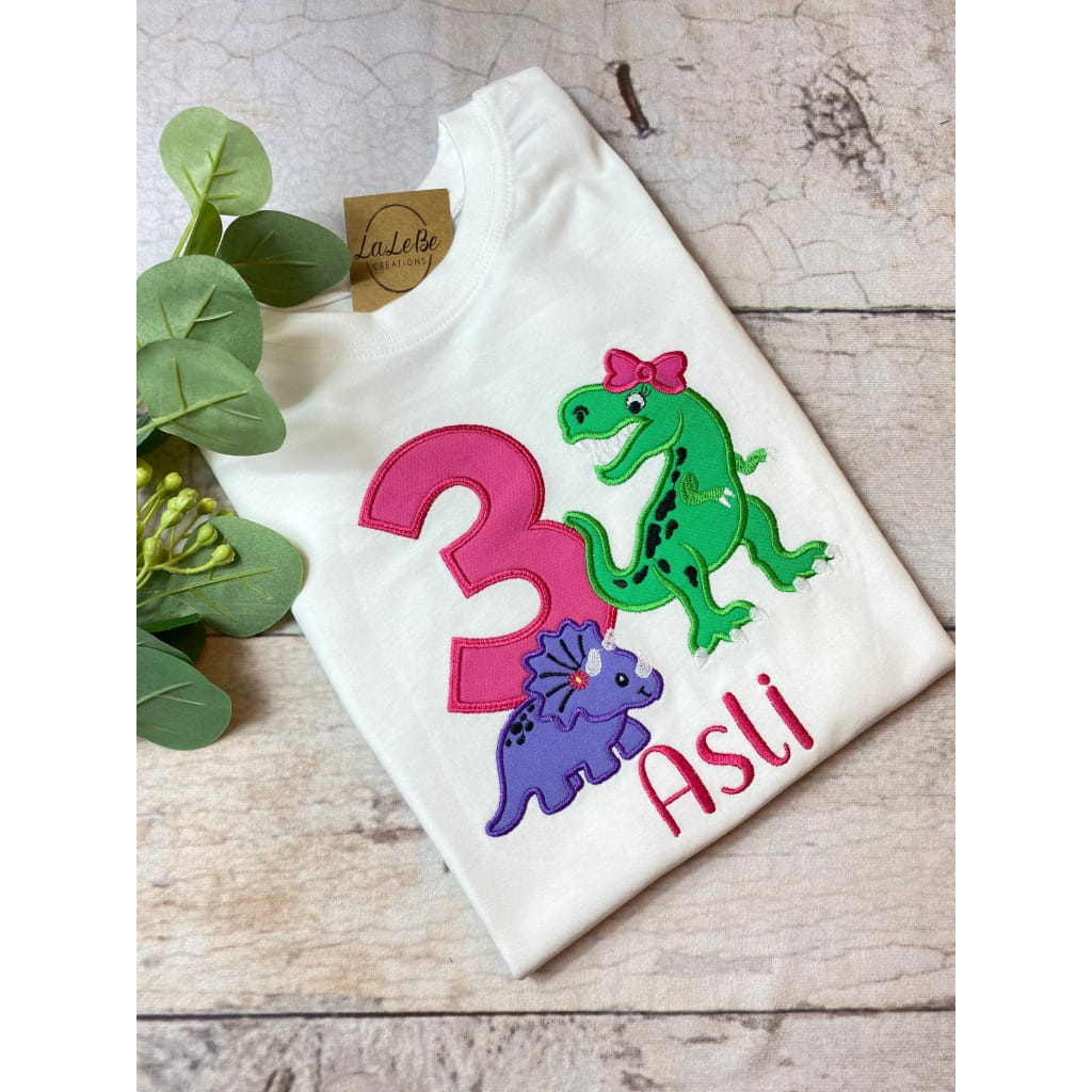 Personalisiertes Dinosaurier Geburtstagsshirt