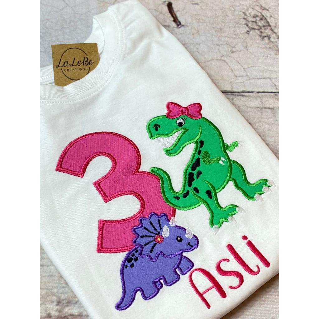 Personalisiertes Dinosaurier Geburtstagsshirt