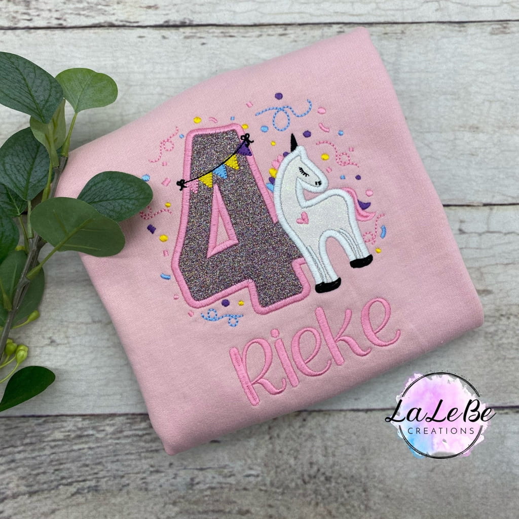 Personalisiertes Einhorn Geburtstag Sweatshirt - lalebecreations.de