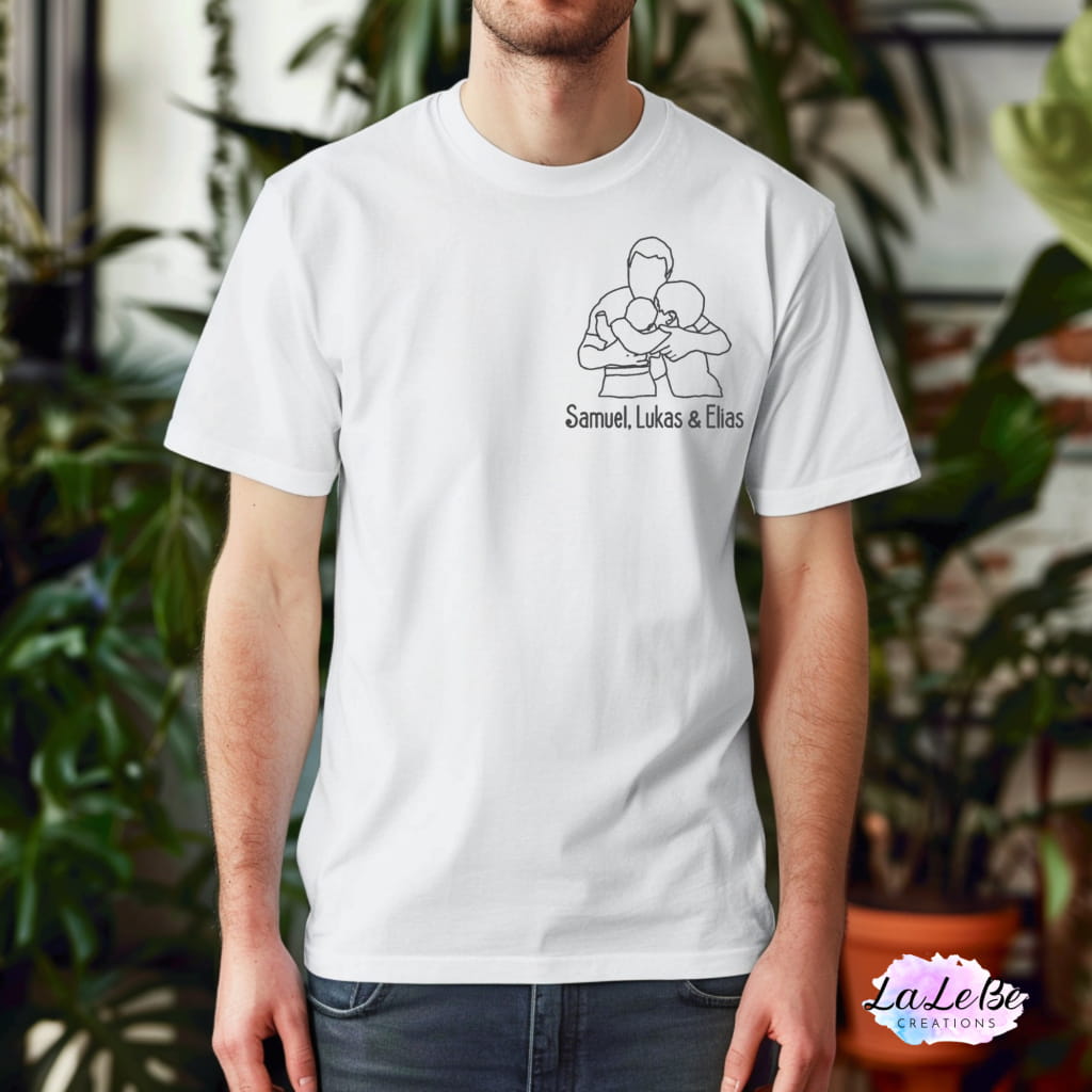 Personalisiertes Familienfoto T-Shirt - Minimalistisches und Herzlichen Geschenk für Väter - lalebecreations.de
