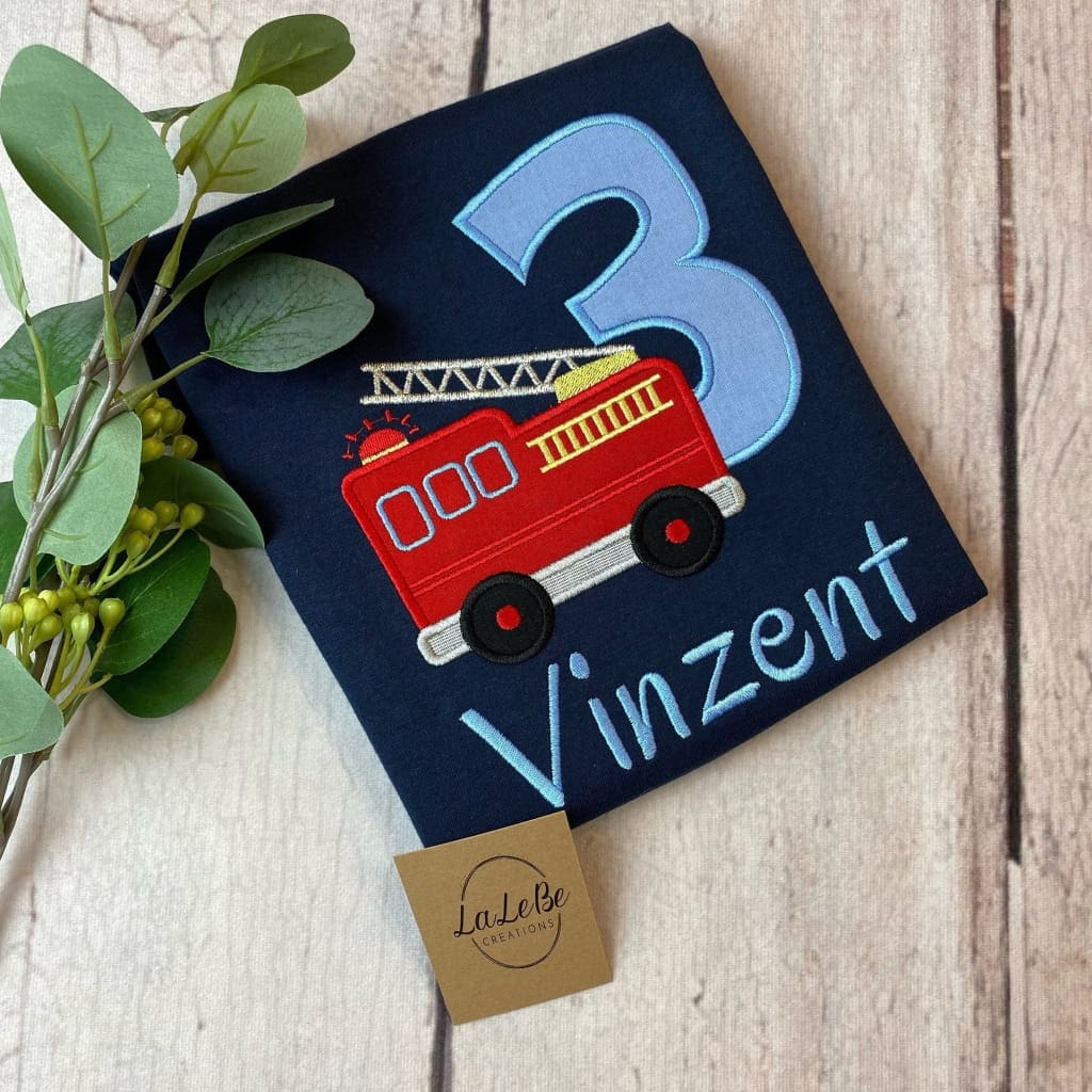 Personalisiertes Feuerwehr Geburtstagsshirt für Jungen - lalebecreations.de