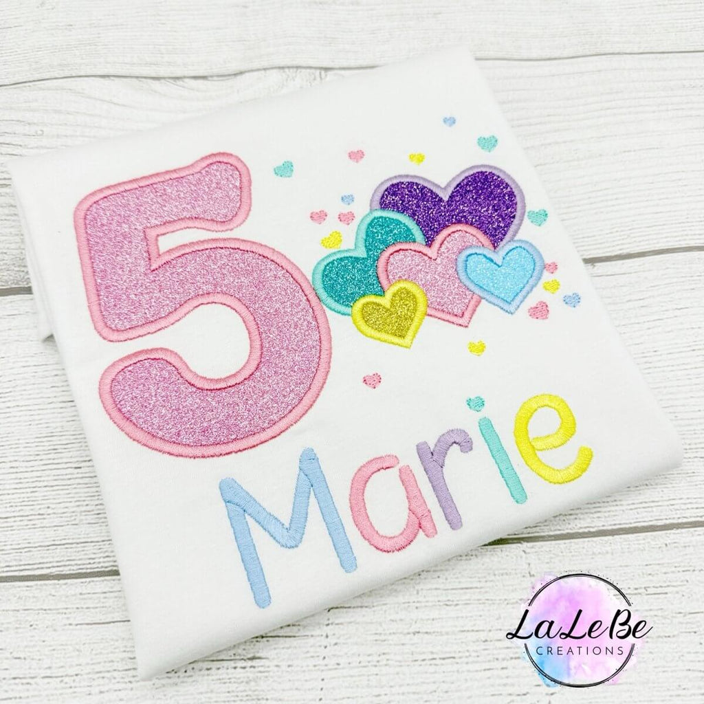 Personalisiertes Geburtstagsshirt Mädchen mit Herz