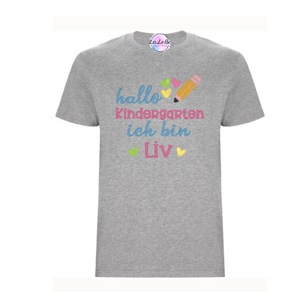 Personalisiertes Kinder T-Shirt Erster Kindergarten oder Schultag - lalebecreations.de