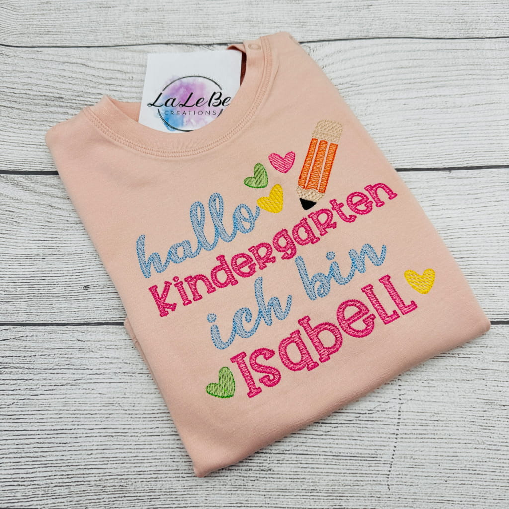 Personalisiertes Kinder T-Shirt Erster Kindergarten oder Schultag - lalebecreations.de