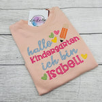 Personalisiertes Kinder T-Shirt Erster Kindergarten oder Schultag - lalebecreations.de