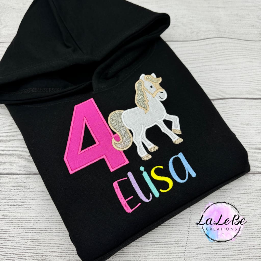 Personalisiertes Pferd - Hoodie für Mädchen - lalebecreations.de