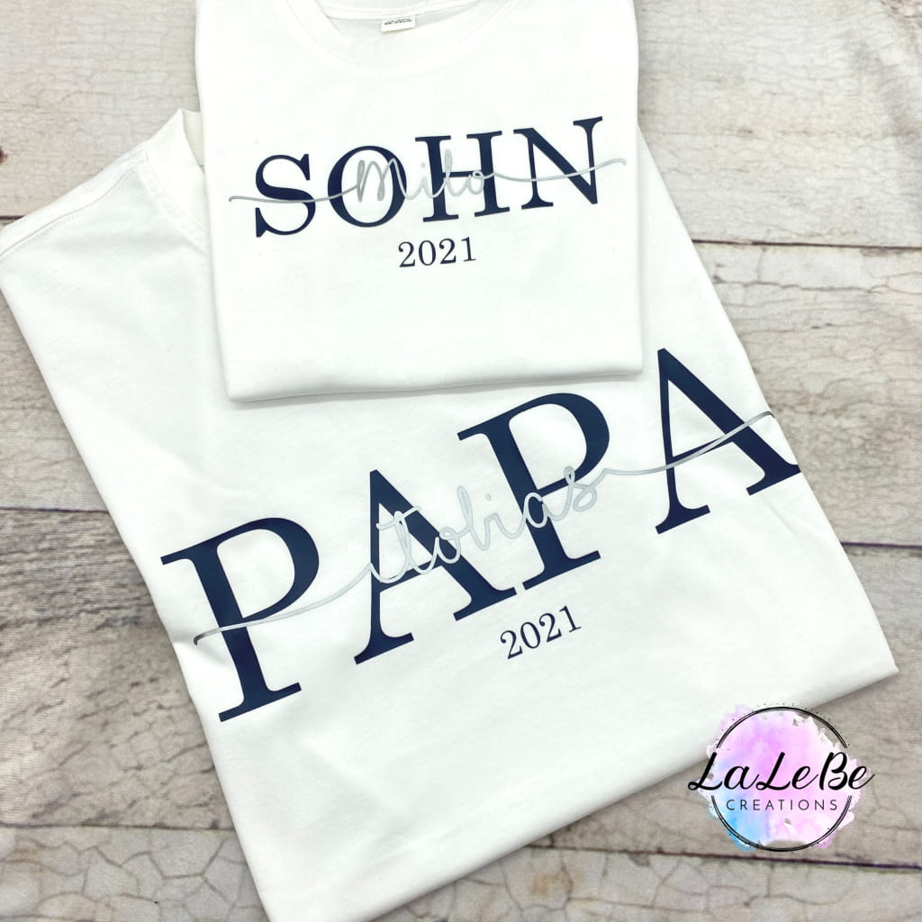 Personalisiertes Vater & Sohn Partnerlook T-Shirts - lalebecreations.de