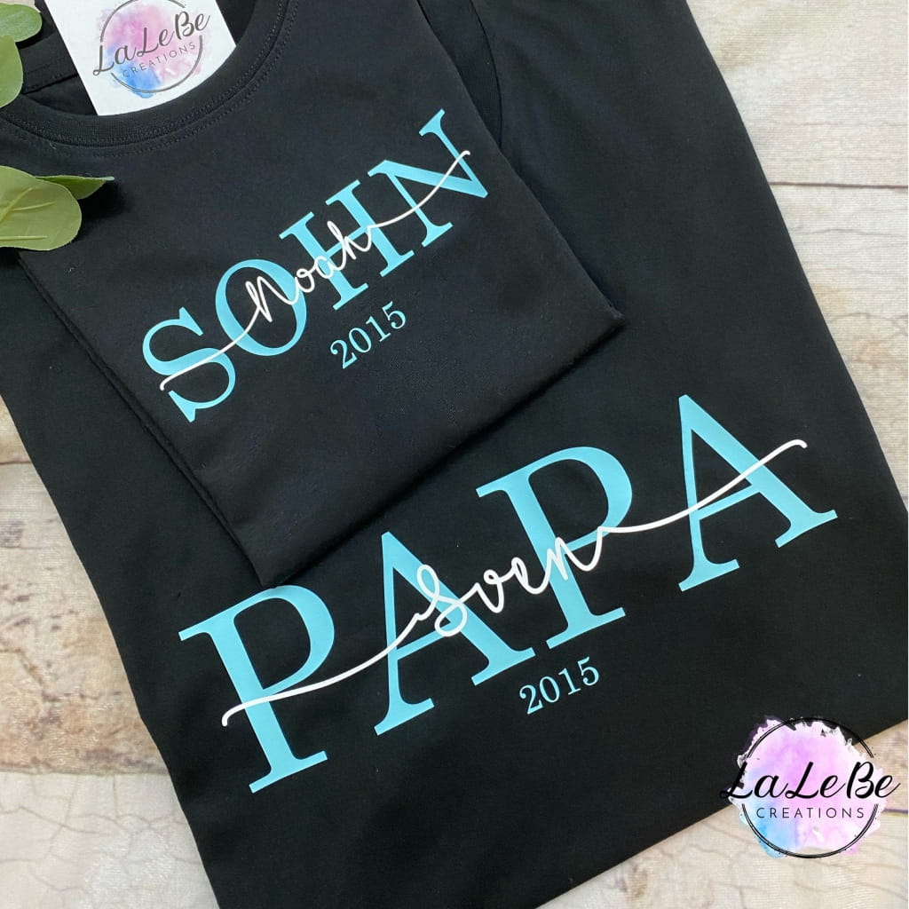Personalisiertes Vater & Sohn Partnerlook T-Shirts - lalebecreations.de