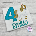 Personalisiertes Pferde Geburtstagsshirt mit Namen - lalebecreations.de