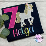 Personalisiertes Pferde Geburtstagsshirt mit Namen - lalebecreations.de