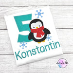 Pinguin Geburtstagsgeschenk | Personalisiertes Kinder Shirt mit Namen & Alter - lalebecreations.de