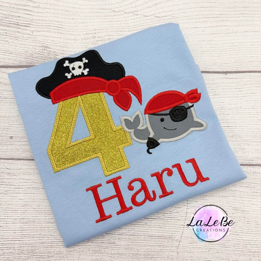 Pirate Geburtstagsshirt fürJunge mit Glitzer Langarmshirt