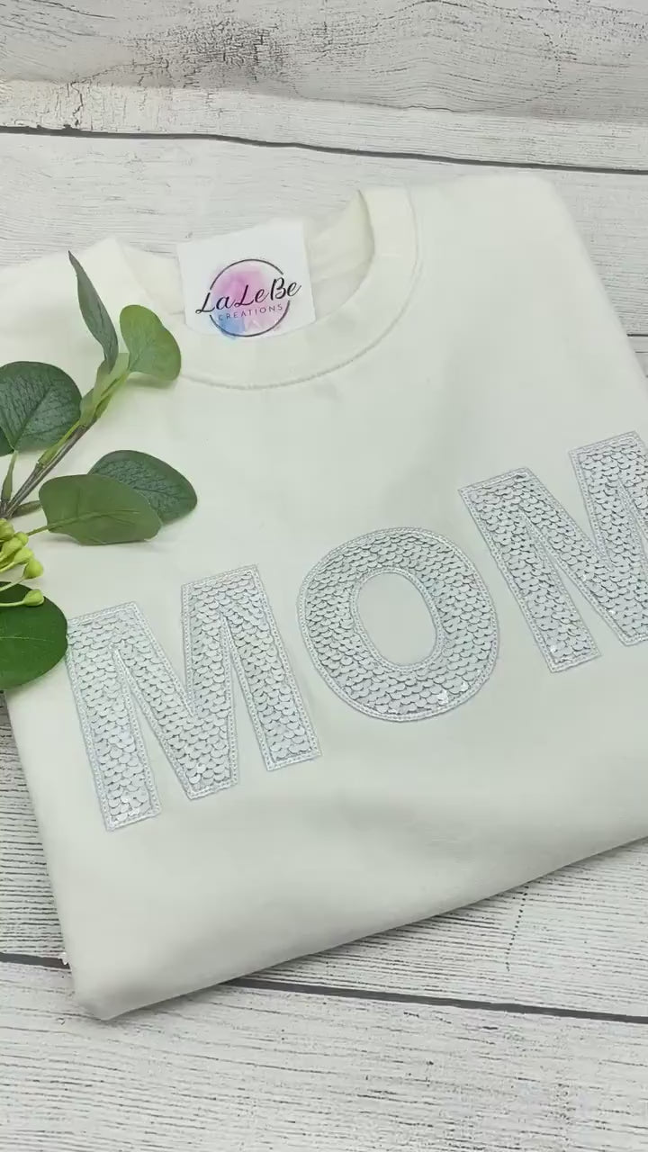 Mom Sweatshirt personalisiert mit Wendepailleten